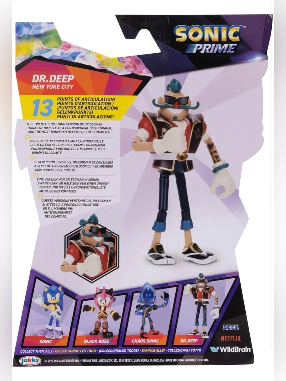 Sonic Prime Dr. Deep New Yoke City Action Figure Brand New